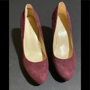 Burgundy Suede Platform Heels
